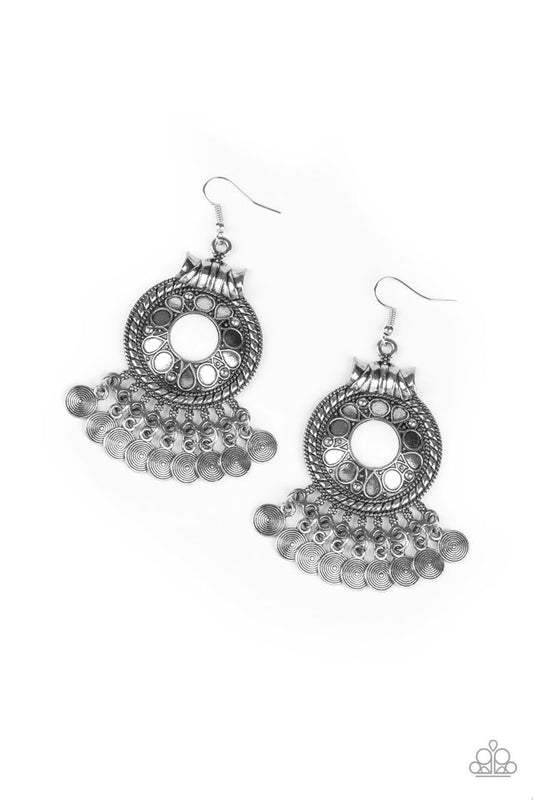 Rural Rhythm - White - Paparazzi Earring Image