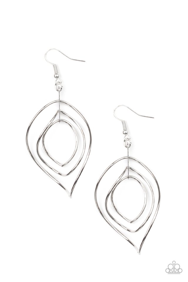 Asymmetrical Allure - Silver - Paparazzi Earring Image