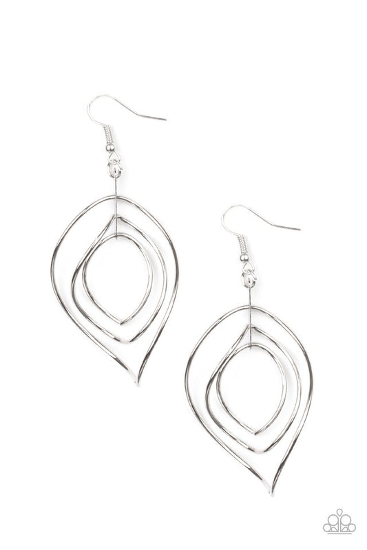 Asymmetrical Allure - Silver - Paparazzi Earring Image