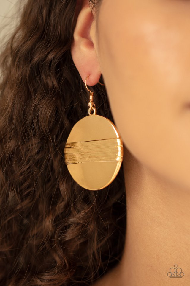 Ultra Uptown - Gold - Paparazzi Earring Image