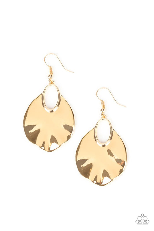 Ruffled Refinery - Gold - Paparazzi Earring Image