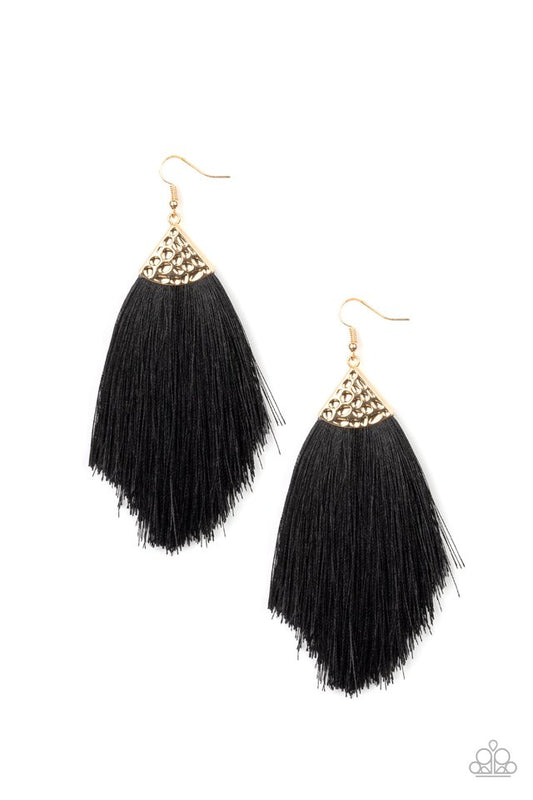 Tassel Tempo - Gold - Paparazzi Earring Image