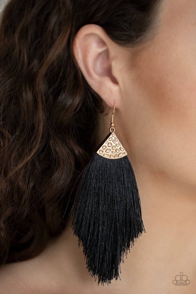 Tassel Tempo - Gold - Paparazzi Earring Image