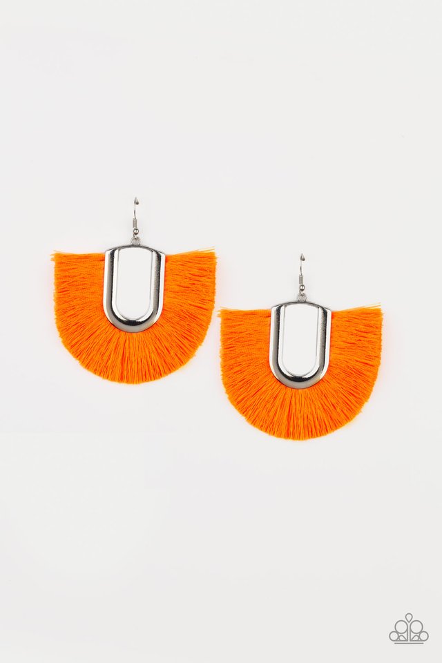 Tassel Tropicana - Orange - Paparazzi Earring Image