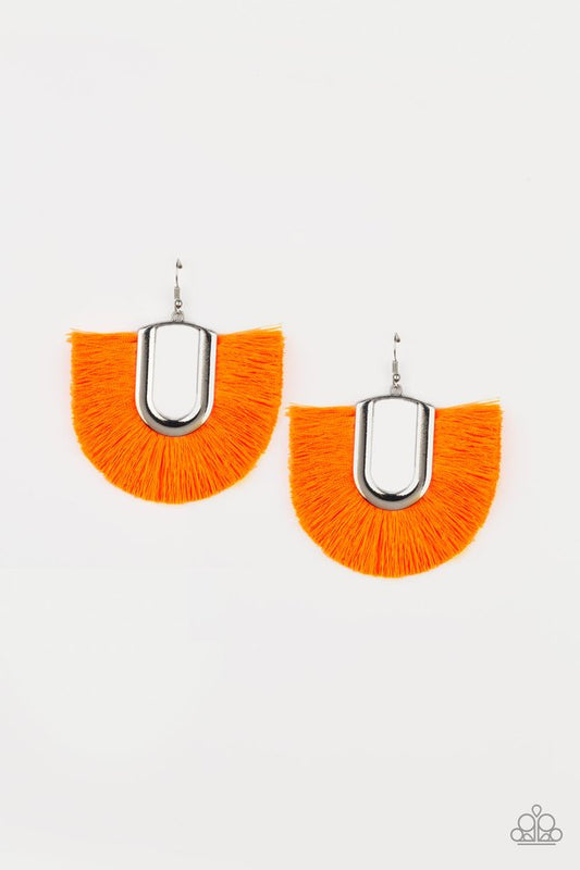 Tassel Tropicana - Orange - Paparazzi Earring Image