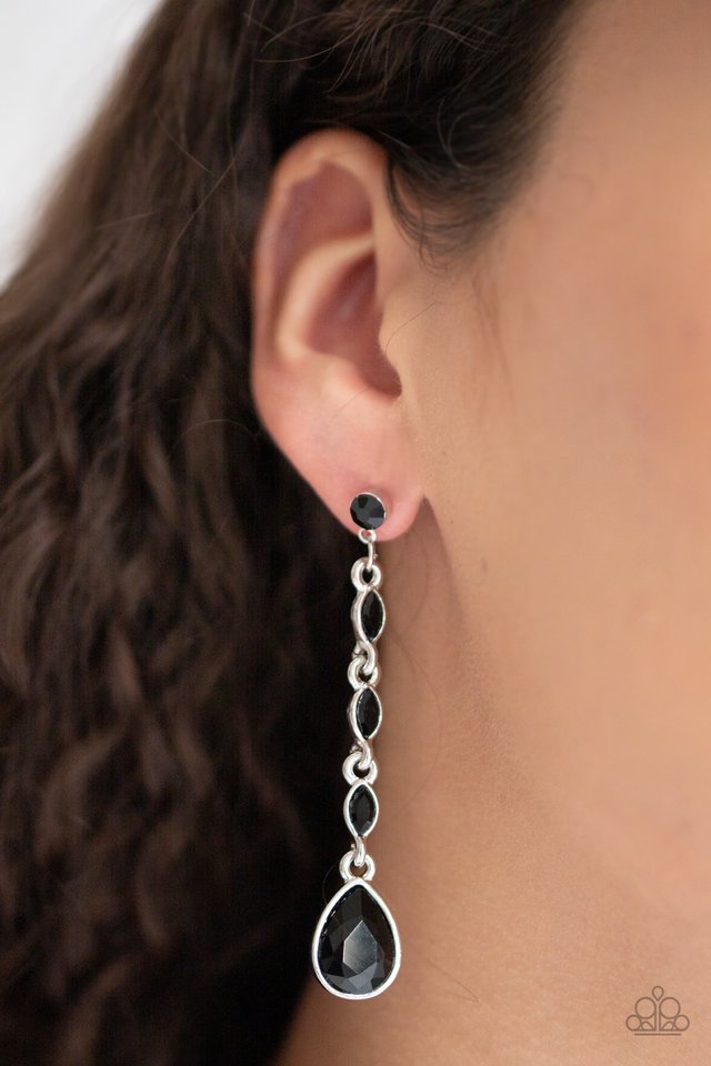 Must Love Diamonds - Black - Paparazzi Earring Image