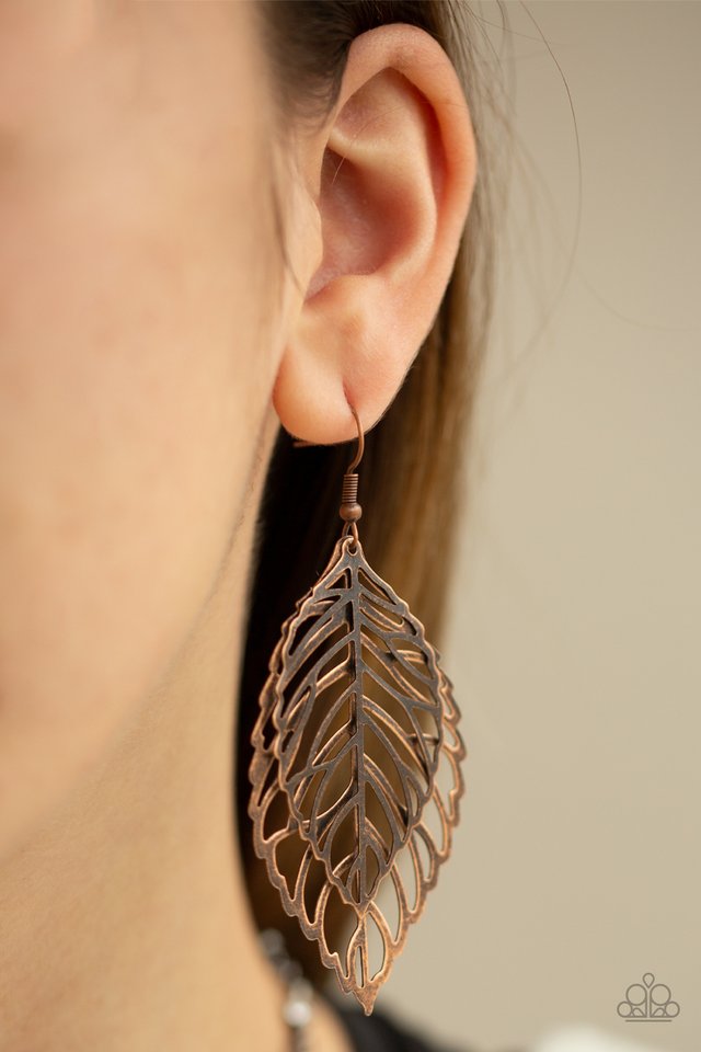 Take It or LEAF It - Copper - Paparazzi Earring Image