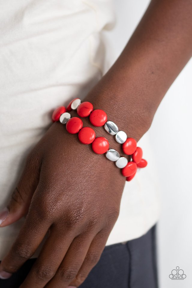 Simply Sedimentary - Red - Paparazzi Bracelet Image