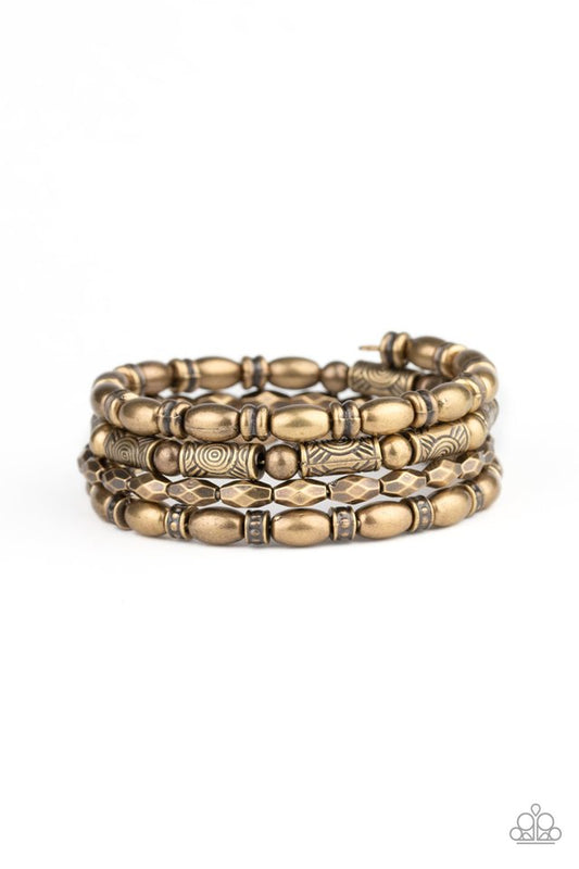 Texture Throwdown - Brass - Paparazzi Bracelet Image