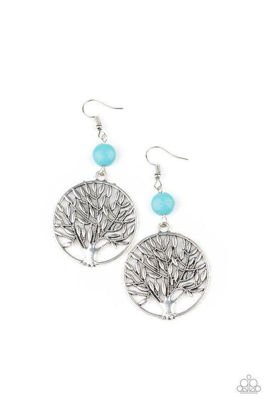 Bountiful Branches - Blue - Paparazzi Earring Image