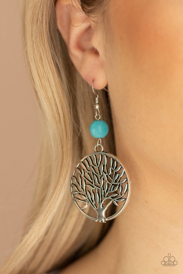 Bountiful Branches - Blue - Paparazzi Earring Image