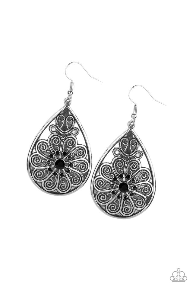 Banquet Bling - Black - Paparazzi Earring Image