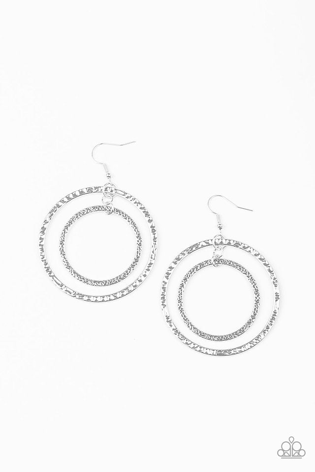 Fiercely Focused - Silver - Paparazzi Earring Image