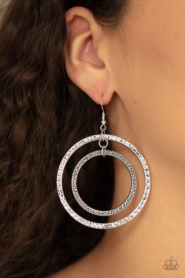 Fiercely Focused - Silver - Paparazzi Earring Image