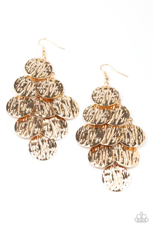 Uptown Edge - Gold - Paparazzi Earring Image
