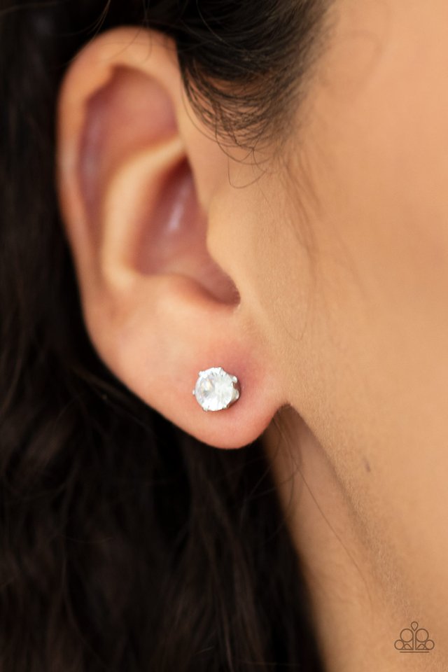 Delicately Dainty - White - Paparazzi Earring Image