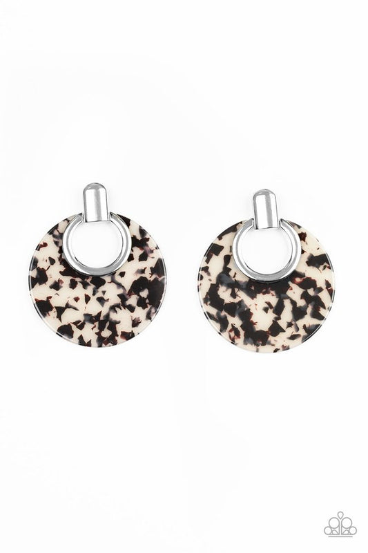 Metro Zoo - White - Paparazzi Earring Image