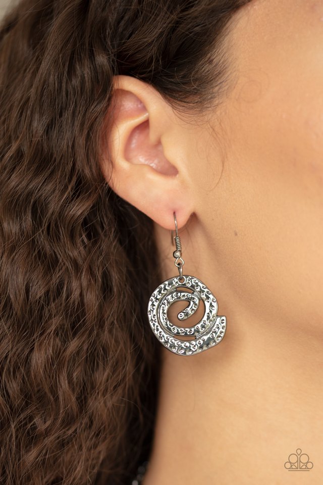 Statement Swirl - Black - Paparazzi Necklace Image