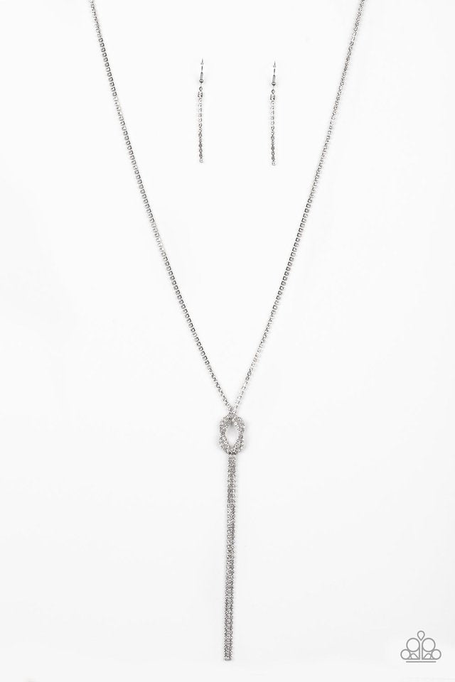 Knockout Knot - White - Paparazzi Necklace Image