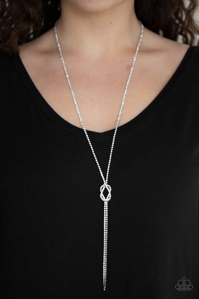 Knockout Knot - White - Paparazzi Necklace Image