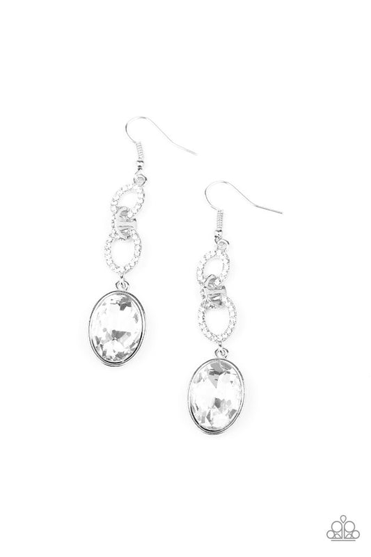 Extra Ice Queen - White - Paparazzi Earring Image