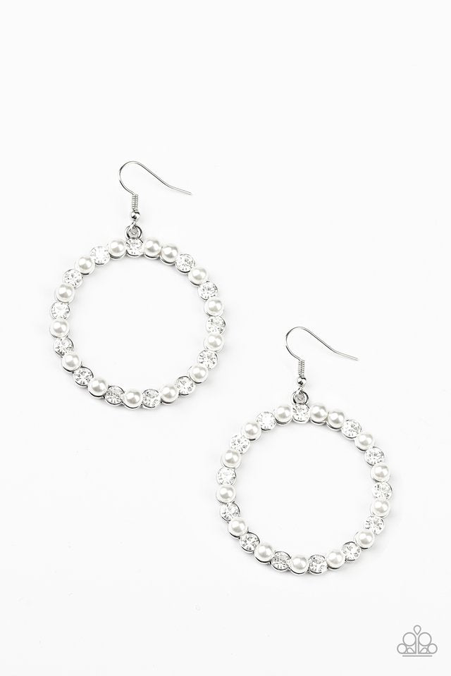 Pearl Palace - White - Paparazzi Earring Image