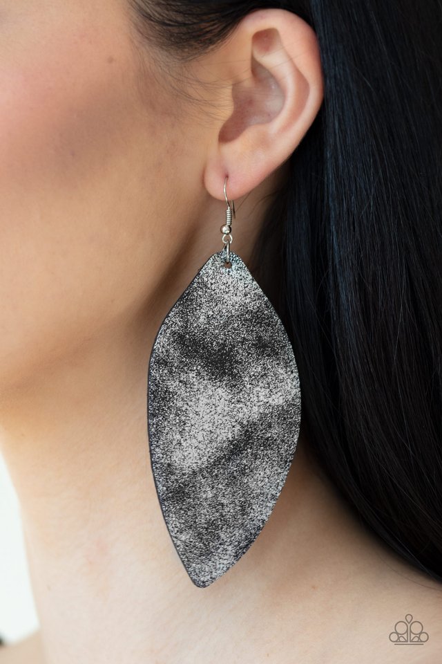 Serenely Smattered - Black - Paparazzi Earring Image