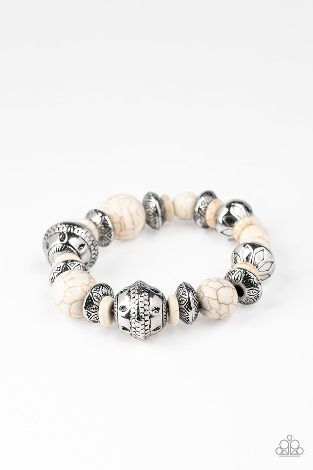 Majestic Masonry - White - Paparazzi Bracelet Image