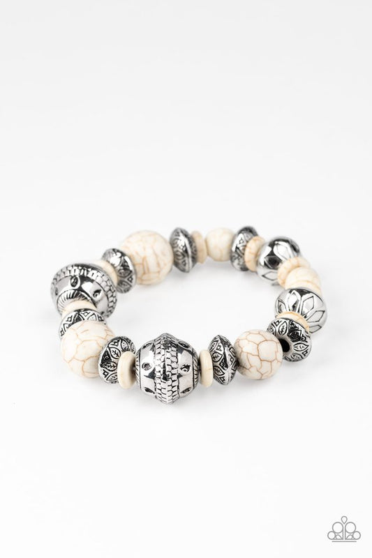 Majestic Masonry - White - Paparazzi Bracelet Image