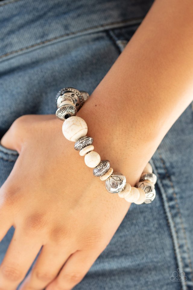 Majestic Masonry - White - Paparazzi Bracelet Image