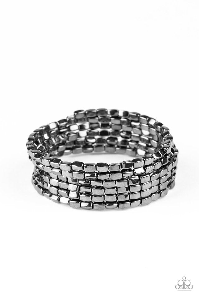 Stunningly Stacked - Black - Paparazzi Bracelet Image