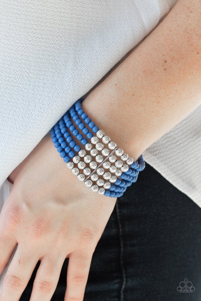 LAYER It On Thick - Blue - Paparazzi Bracelet Image