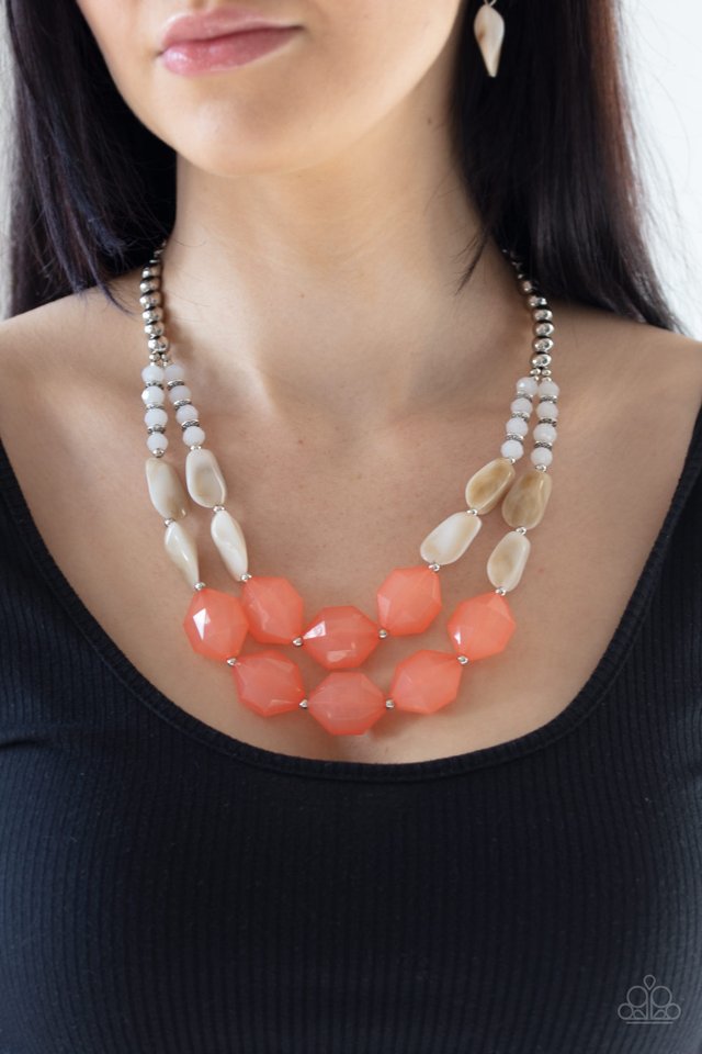 Seacoast Sunset - Orange - Paparazzi Necklace Image