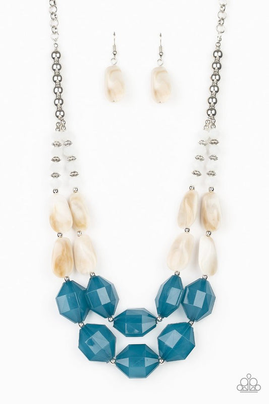 Seacoast Sunset - Blue - Paparazzi Necklace Image