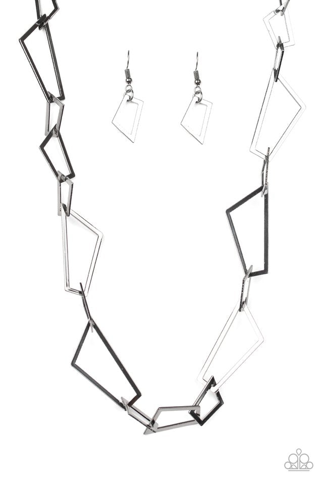 Shattering Records - Black - Paparazzi Necklace Image