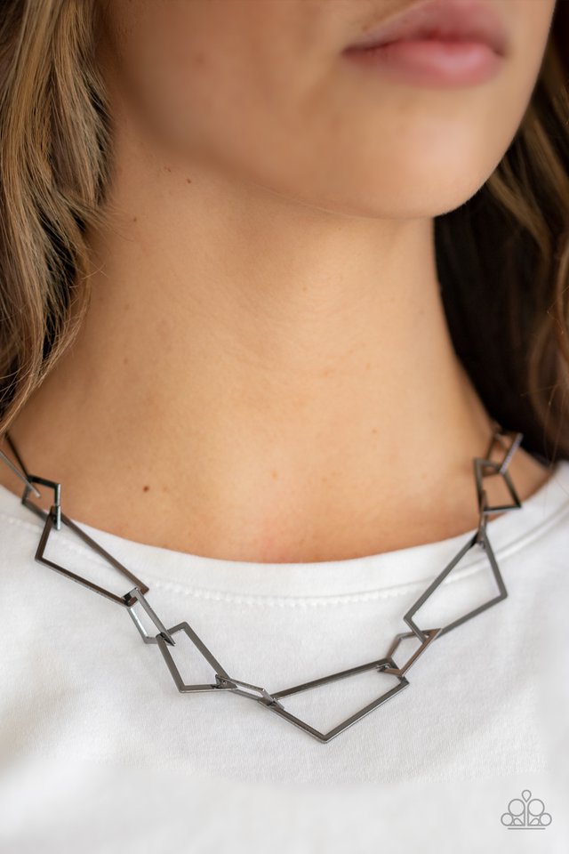 Shattering Records - Black - Paparazzi Necklace Image