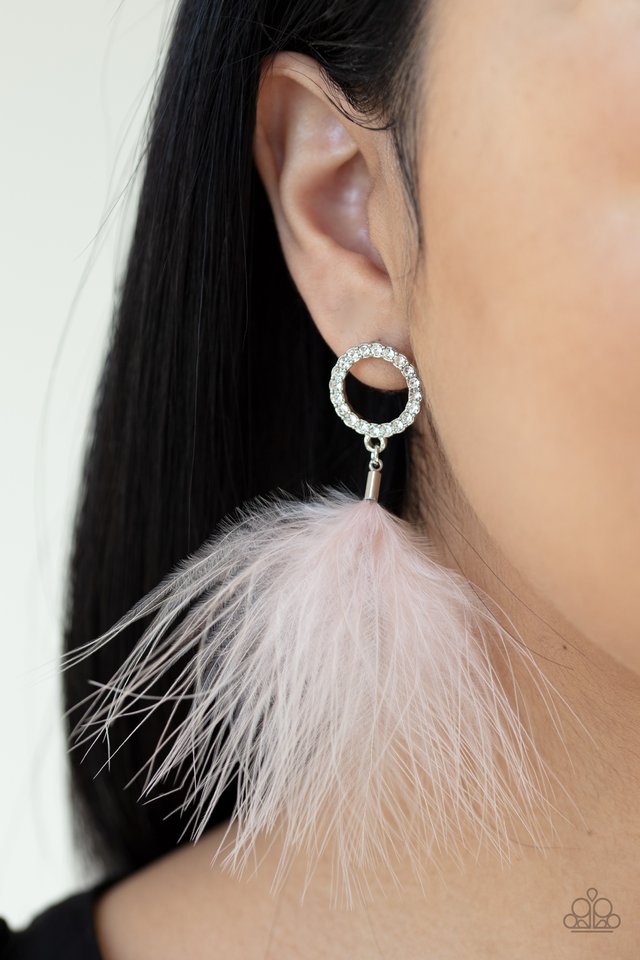 BOA Down - Pink - Paparazzi Earring Image