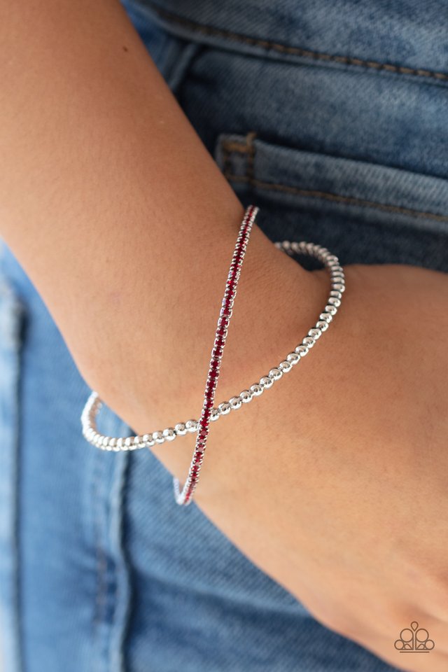 Chicly Crisscrossed - Red - Paparazzi Bracelet Image