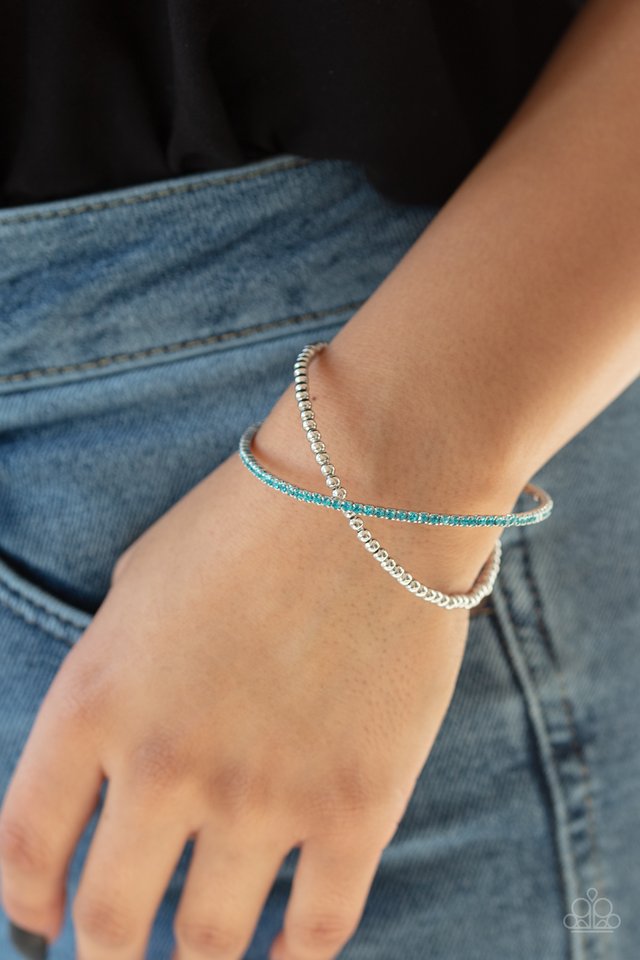 Chicly Crisscrossed - Blue - Paparazzi Bracelet Image
