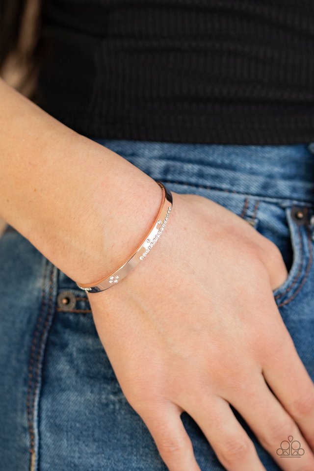 Dainty Dazzle - Rose Gold - Paparazzi Bracelet Image