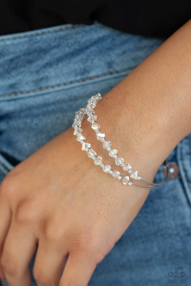 Prismatic Posh - White - Paparazzi Bracelet Image