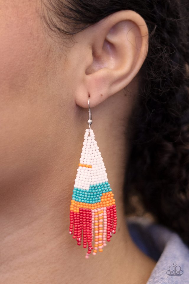 Summer Heat - White - Paparazzi Earring Image