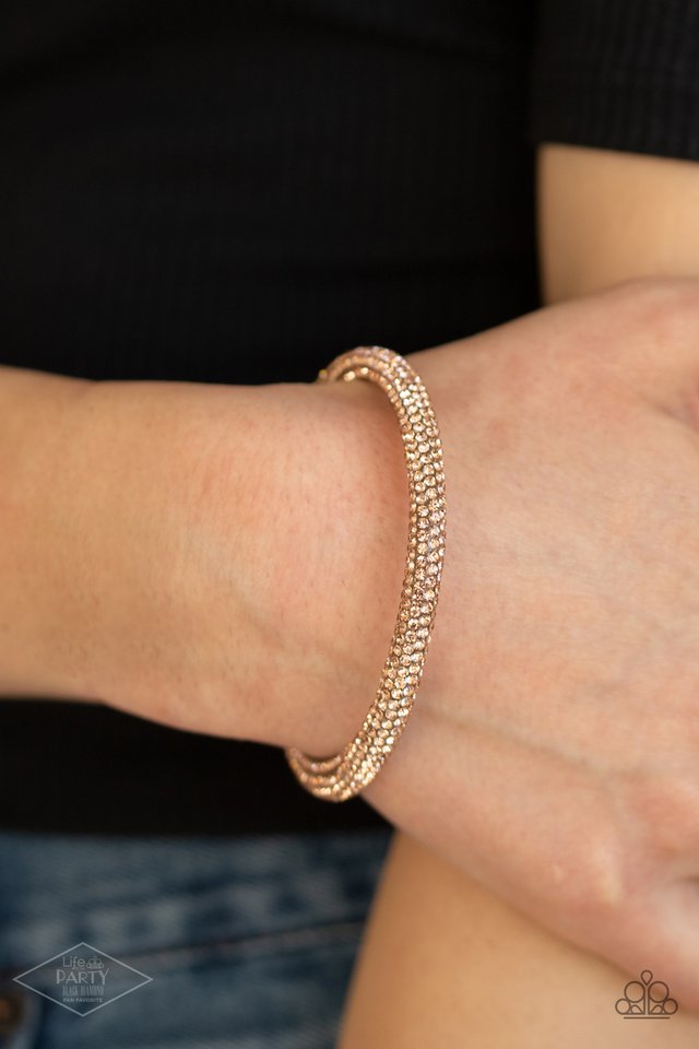 Stageworthy Sparkle - Rose Gold - Paparazzi Bracelet Image