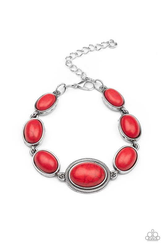 Serene Stonework - Red - Paparazzi Bracelet Image