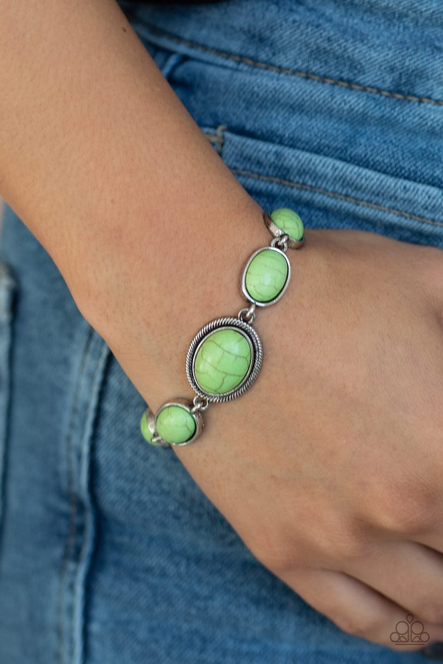 Serene Stonework - Green - Paparazzi Bracelet Image