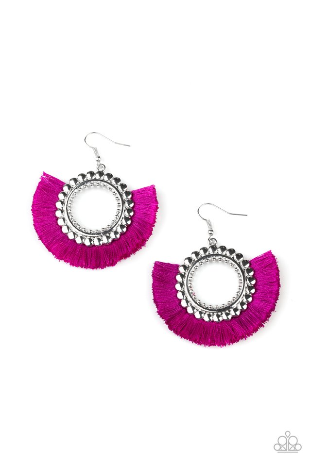 Fringe Fanatic - Purple - Paparazzi Earring Image