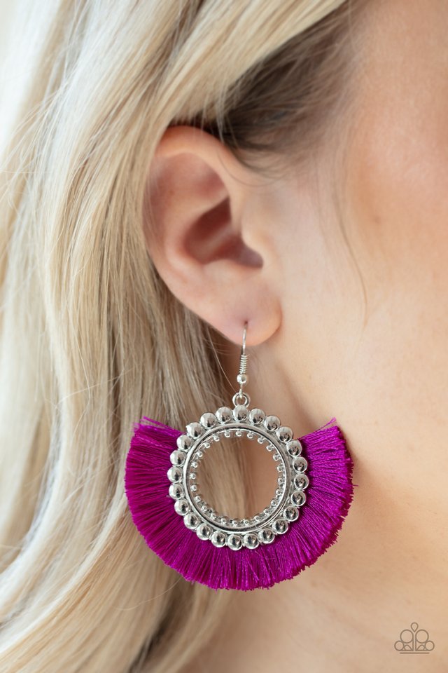Fringe Fanatic - Purple - Paparazzi Earring Image