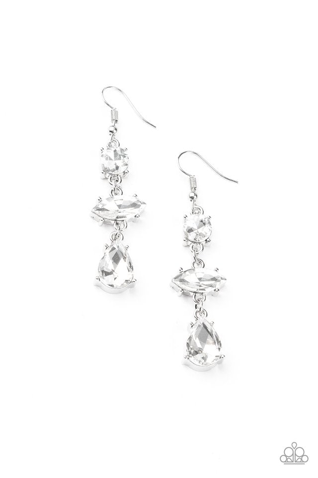 Starlet Twinkle - White - Paparazzi Earring Image