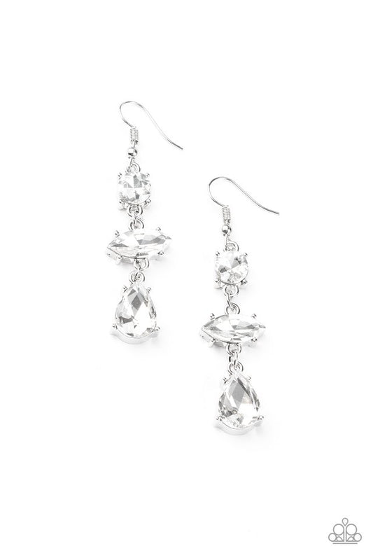 Starlet Twinkle - White - Paparazzi Earring Image