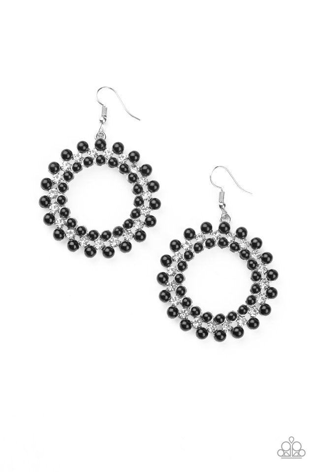 Pearly Poise - Black - Paparazzi Earring Image